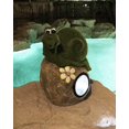 thumbnail image 2 of Solar Powered Garden Snail On Rock Sculpture in Flocked Artificial Grass Decorative Sculpture 13.5 Inches, 2 of 4