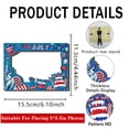 thumbnail image 3 of ZZkhGO Patriotic Wooden Photo Frame, Independence Day Star Flag Picture Frame for 4x6 Photos, Tabletop Wall-Mounted Decor, Rustic Wooden Frame with Easy-Open Back, 3 of 5