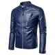 thumbnail image 4 of Chaqueta casual de cuero para hombre, moderna, ajustada, elegante, para jóvenes, chaqueta de motociclista para primavera y otoño, 4 of 5