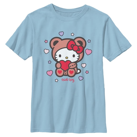 Boys Hello Kitty Cute Valentine Bear T Shirt