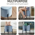 thumbnail image 7 of ZXNYH Multifunctional Vanity Stool Chair, Soft Velvet Round Footrest Stool Ottoman with Metal Legs, Modern Decorative Furniture Vanity Chair for Makeup Room, Bedroom, Living Room, 7 of 7