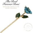 thumbnail image 5 of Forever Rose USA Brand, a Genuine, One of a Kind, Real Frozen Blue Sparkle Rose, Hand Dipped in Lacquer and Trimmed in 24K Gold, 5 of 6