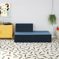 thumbnail image 5 of Novogratz The Flower Kids 5-in-1 Modular Chair and Lounger Bed, Indigo Blue Velour, 5 of 9