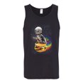 thumbnail image 2 of Funny Graphic Astronaut Cat in Space on Cheeseburger | Mens Cat Lover Graphic Tank Top, Black, Small, 2 of 3