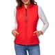 thumbnail image 5 of Chaleco acolchado Hanzidakd para mujer, ligero, con cuello alto y cremallera, color rojo, talla M, 5 of 5