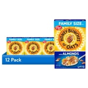 (12 pack) Honey Bunches of Oats with Almonds, Almond Breakfast Cereal, Family Size 18 oz Box