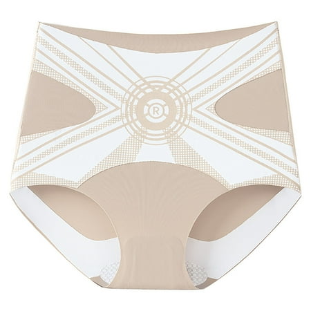 Xingpeng Maternity Panties Beige M Women s High Waisted Ice Silk Shaping Underwear with Abdomen and Buttocks Shaping Underwear