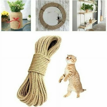 NeveLance 20m/65ft Long Natural Hemp Ropes, 6mm Thick Solid Jute Ropes, for Garden, Boating, Pets, Rope