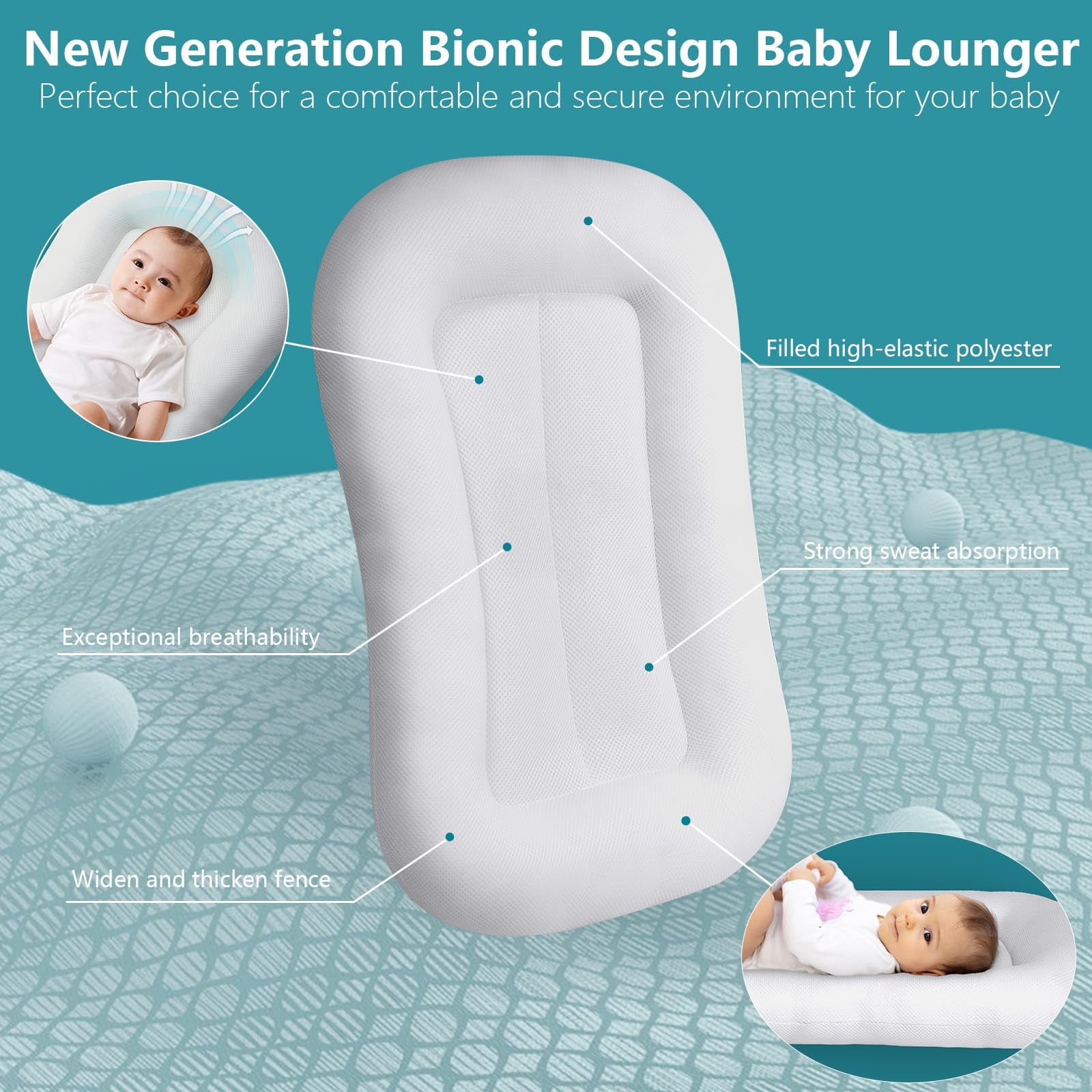 Baby Lounger, Baby Lounger Pillow For Infants Babies 0 12 Months Lounger For Baby Soft Cotton Breathable Infant Floor Seats & Loungers For Newborn Gifts