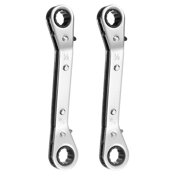 Uxcell 2pcs 1/2" x 9/16" SAE 25 Degrees Double Head HVAC Service Wrench