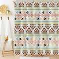 thumbnail image 2 of Mid Century Shower Curtain Boho Abstract Colorful Geometric Triangle Gear Lines Pattern for Modern Bathroom Decor Accessories Shower Curtain Set with 6 Hooks, 36x72 Inches, 2 of 6