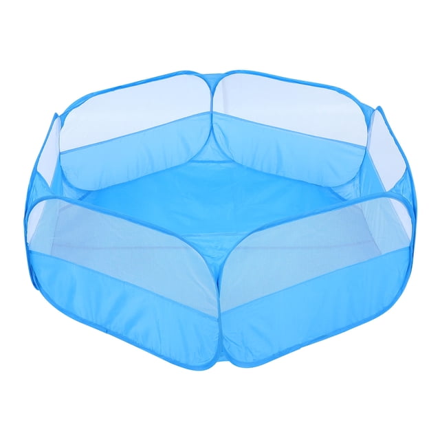 Phenofice Small Animal Playpen with Cover Blue Durable Nylon for Indoor Use 1Set