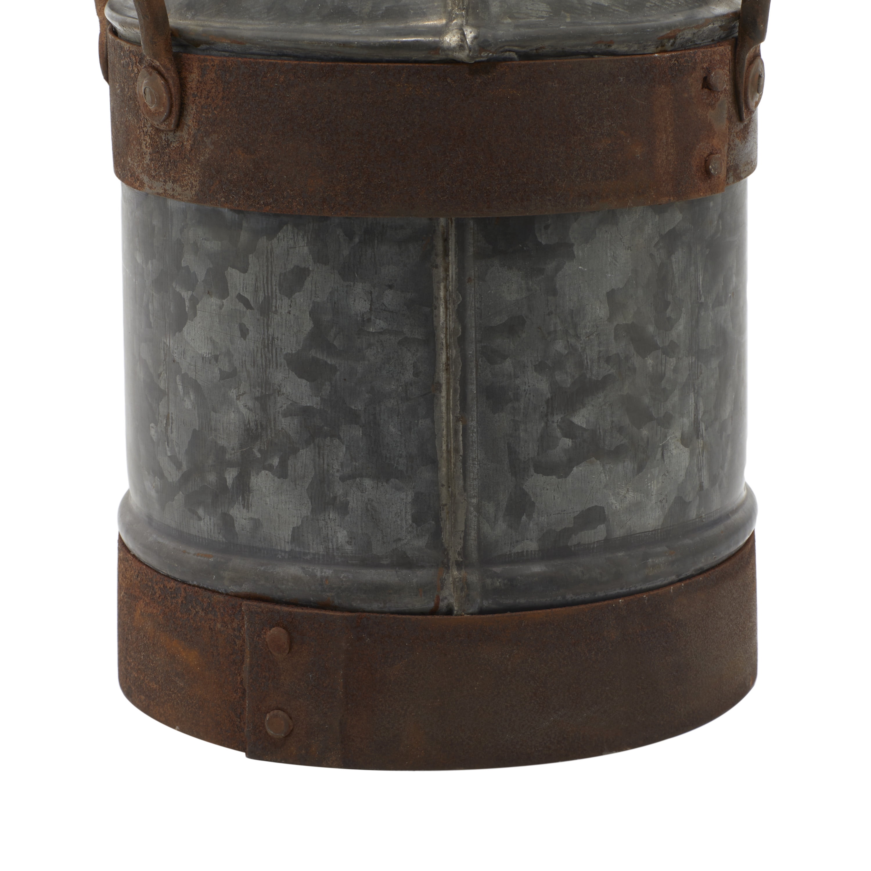 DecMode 13"H, 7"W Metal Farmhouse Decorative Jar, Grey, 1 - Piece