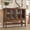Walnut-with 4 Doors, variant on HMstone Sideboard Buffet Cabinet 31"W Storage Cabinet with 2 Glass Press-to-Open Doors, Coffee Bar Cabinet Buffet Table with Shelves for Kitchen, Living Room, Walnut