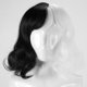 thumbnail image 5 of Pelucas con Flequillo Longitud del Hombro Peluca Ondulada para Mujer Peluca Corta y Rizada para Mujer (Blanco y Negro), 5 of 5