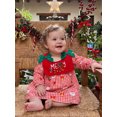 thumbnail image 5 of RUINIXCW Girls Christmas Dress, Long Sleeve Crew Neck Santa Claus Plaid A-line Dress, 5 of 8