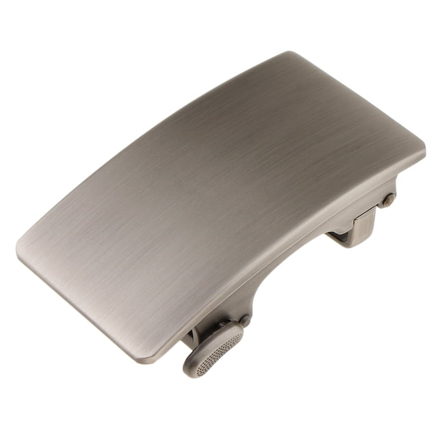TISHITA Mens Solid Buckle Automatic Ratchet Leather Belt Buckle 3.6cm Width Grey