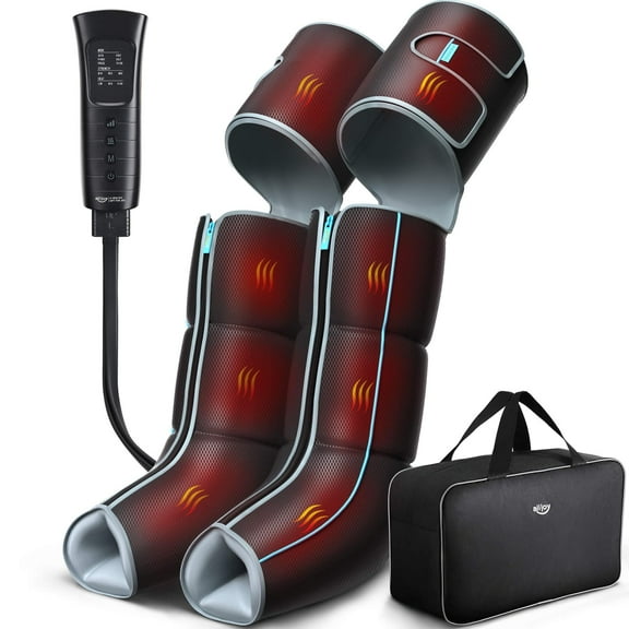 ALLJOY Leg Massager, Adjustable Knee Massager, 6 Modes,3 Intensities,3 Heating Levels,Easy to Wear,30 Minutes Auto Shut-Off Function