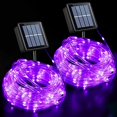 thumbnail image 1 of Luces solares en forma de cuerda QITONG, 10 m, 100 LED, 8 modos, paquete de 2 unidades, 1 of 9