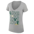 thumbnail image 2 of Women's G-III 4Her by Carl Banks Heather Gray Athletics Love Graphic Team V-Neck Fitted T-Shirt, 2 of 5