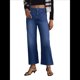 thumbnail image 1 of Pantalones Vaqueros de Cintura Alta, Acampanados y de Pierna para Mujer, Modernos, Elásticos, Holgados y con Bolsillos de Azul Oscuro S, 1 of 9
