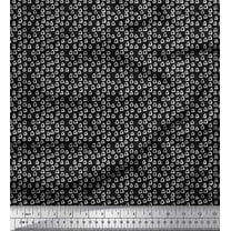 Soimoi Black Cotton Duck Fabric Triangle Geometric Print Fabric by Yard 42 Inch Wide