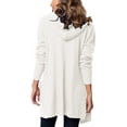 thumbnail image 4 of IFJIM Womens Hooded Cardigan Long Casual Knitwear Sweater Coat with Two Pocket OffWhite XXL, 4 of 5