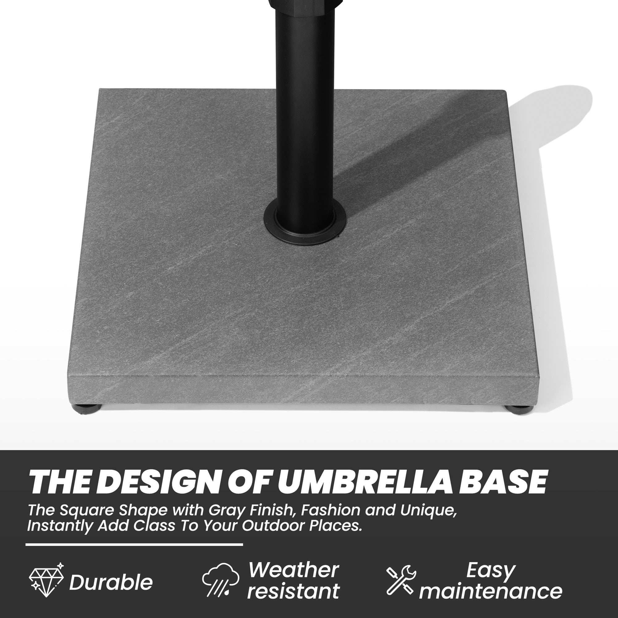 Crestlive Products 45 LBS Patio Umbrella Base Heavy Duty Outdoor Patio Market Umbrella Stand, Gray