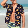thumbnail image 5 of Lsque Turkey And Autumn pattern Hawaiian Shirt for Men, Unisex Summer Beach Casual Short Sleeve Button Down Shirts-X-Large, 5 of 9