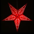 thumbnail image 3 of Solid Red 5 Pointed Paper Star Lantern with 12 Foot Power Cord Included, 3 of 4