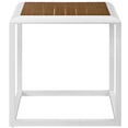 thumbnail image 2 of Mesa Modway Stance Outdoor con vetas de madera y aluminio, color blanco, 2 of 5