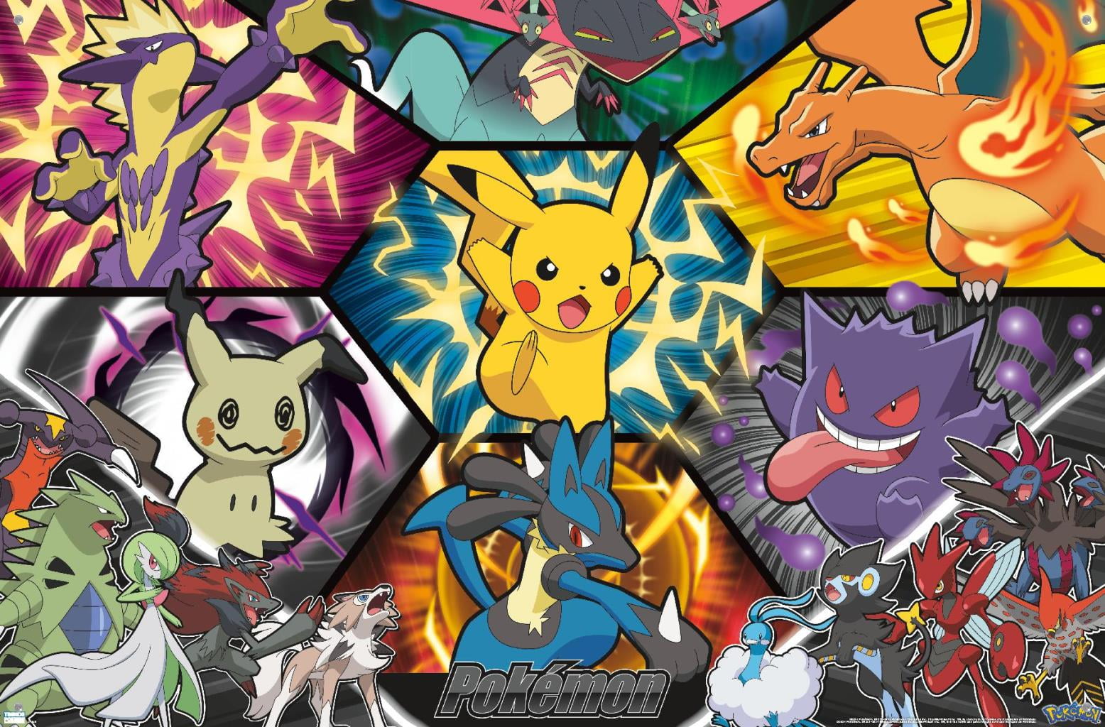 Pokemon: Battle Art - Group Wall Poster, 22.375