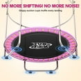 thumbnail image 5 of FUNTOK Trampoline for Kids w/ Swing 440LBS, 55" Mini Trampoline for Toddler Age 2-5, Adjustable Mini Indoor Small Trampoline w/ Net Basketball Hoop, Sandbag, Hanging Rings, Pink, 5 of 9