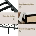 thumbnail image 5 of 4 EVER WINNER Queen Size Bed Frame, Rattan Bed Frame with Natural Rattan Headboard and Footboard, No Box Spring Needed, Black, 5 of 7