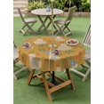 thumbnail image 4 of Outdoor Tablecloth with Umbrella Hole for Patio/Picnic/Party/Camping, Yellow Gourd Waterproof Table Cloth Round Cover Washable, Spring Floral Farmhouse Botanical (Dia 60"), 4 of 9
