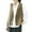 Khaki, variant on Sleeveless Vest for Women, V-Neck Loose Fit Cotton-Linen Blend, Lightweight Summer Top, Breathable Casual Wear, Black, Size L