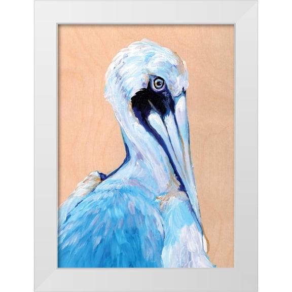 Seay, Anne 11x14 White Modern Wood Framed Museum Art Print Titled - Blue and White Pelican