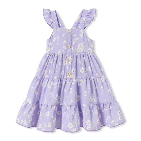 Vestido DeeFant para niños pequeños, 4-5T, verano, con mangas con estampado floral