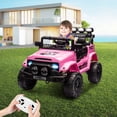 thumbnail image 2 of 12V Kids Ride on Truck, Battery Powered Electric Ride On Vehicle with Parent Remote Control, 3 Speeds & LED Lights, for Kids 3-8, 2 of 9