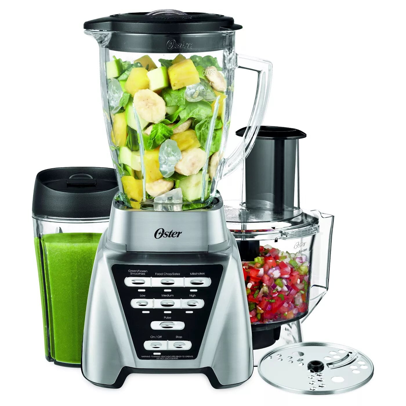 Oster Pro 1200 Blender Plus Smoothie Cup and Food Processor with 3 Smart Settings, Brushed Oster Pro 1200 Blender Plus Smoothie Cup and Food Processor with 3 Smart Settings, Brushed