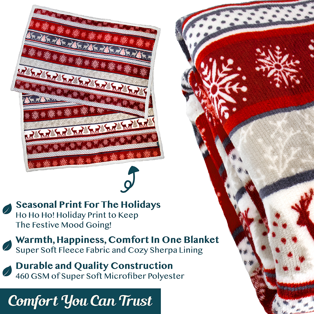 Pavilia Premium Christmas Sherpa Throw Blanket photo 3