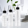 thumbnail image 3 of Botellas graduadas con tapas de plástico transparente, dispensadoras para salsa, aceite, pintura, pegamento, a prueba de fugas, reutilizables, para condimentos, cocina, manualidades y laboratorio., 3 of 8