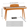 thumbnail image 7 of HEXANT 88- Key Hammer Weighted Digital Piano Keyboard, Wooden Electric Heavy Hammer Weighted Full Size Keyboard Piano, with 3-Pedal, Multi-Functional Keyboard and Stand （Only Piano), 7 of 7
