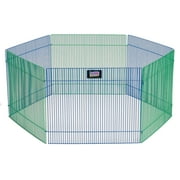 MidWest Homes for Pets Small Animal Playpen/Exercise Pen, Blue and Green, 1 Count, Guinea Pig, Hamster Playpen.