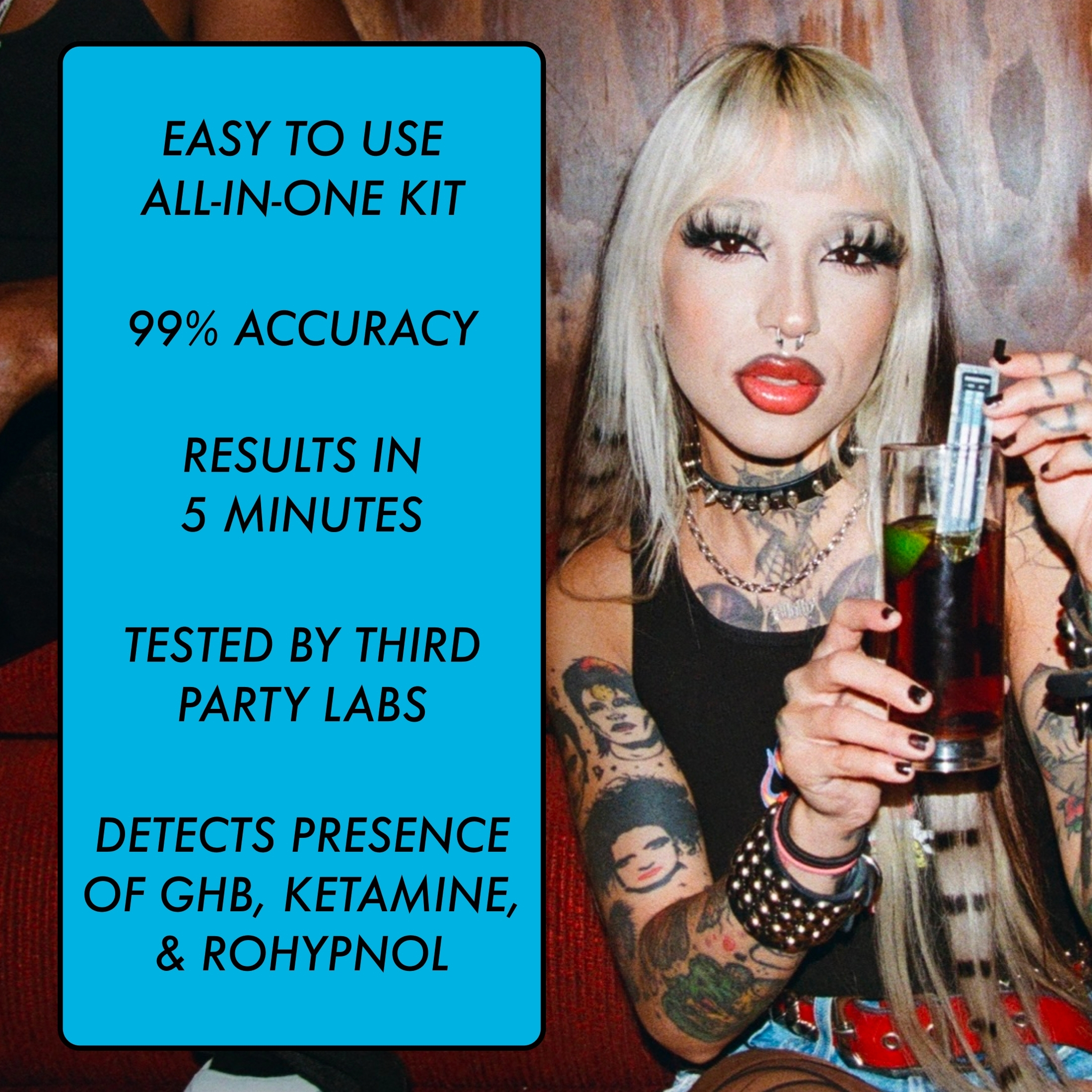 (3 pack) Overdrive Defense Drink Spike Home Test Kit, 2 pk