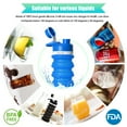 thumbnail image 3 of ONTA Collapsible Water Bottle - BPA Free Silicone Foldable Water Bottle for Travel Gym Camping Hiking, Portable Leak Proof Sports Water Bottle with Carabiner(Blue), 3 of 8