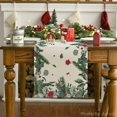 thumbnail image 7 of mubwai Green Leaves Poinsettia Holly Christmas Table Runner, Seasonal Winter Kitchen Dining Table Decor for Home Party 13x72 Inch, 7 of 7
