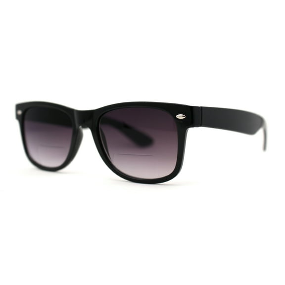 Retro Horn Rim Bi-focal Reading Sunglasses [Bifocal] Black Smoke  1.0