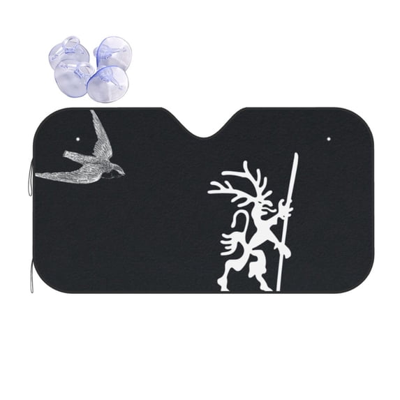 XMXY Car Sun Shade Windshield, Flying Birds and Elves Automotive Front Window Sun Visor for Cars SUV Trucks, Medium Size