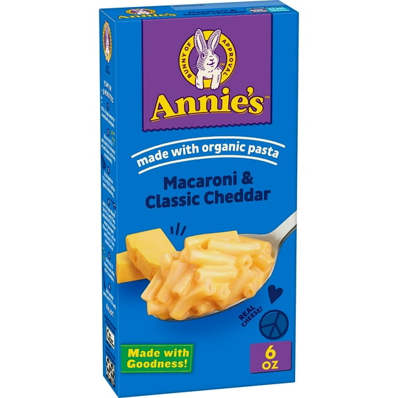 Pack of 2 Annie's Classic Cheddar Macaroni and Cheese with Organic Pasta, 6 oz